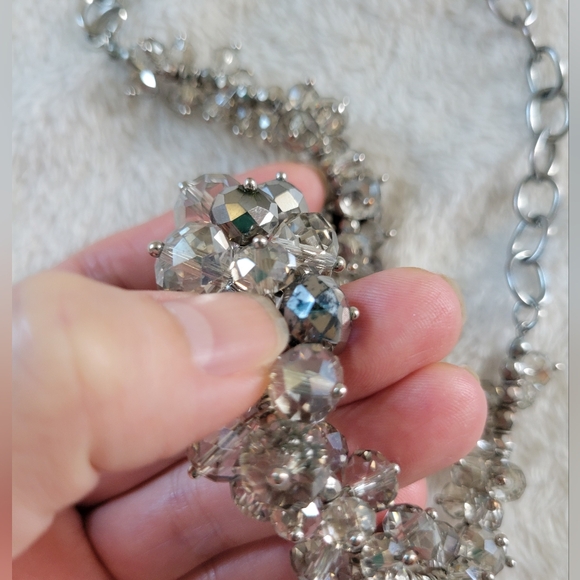 Simply Vera Vera Wang | Elegant Silver Tone Glass Beaded Cluster Necklace - Picture 9 of 9